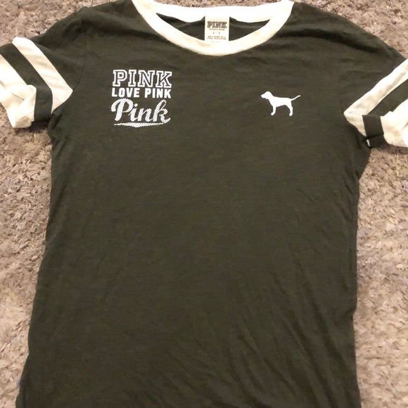 PINK Victoria's Secret Tops - PINK olive green short sleeve.
